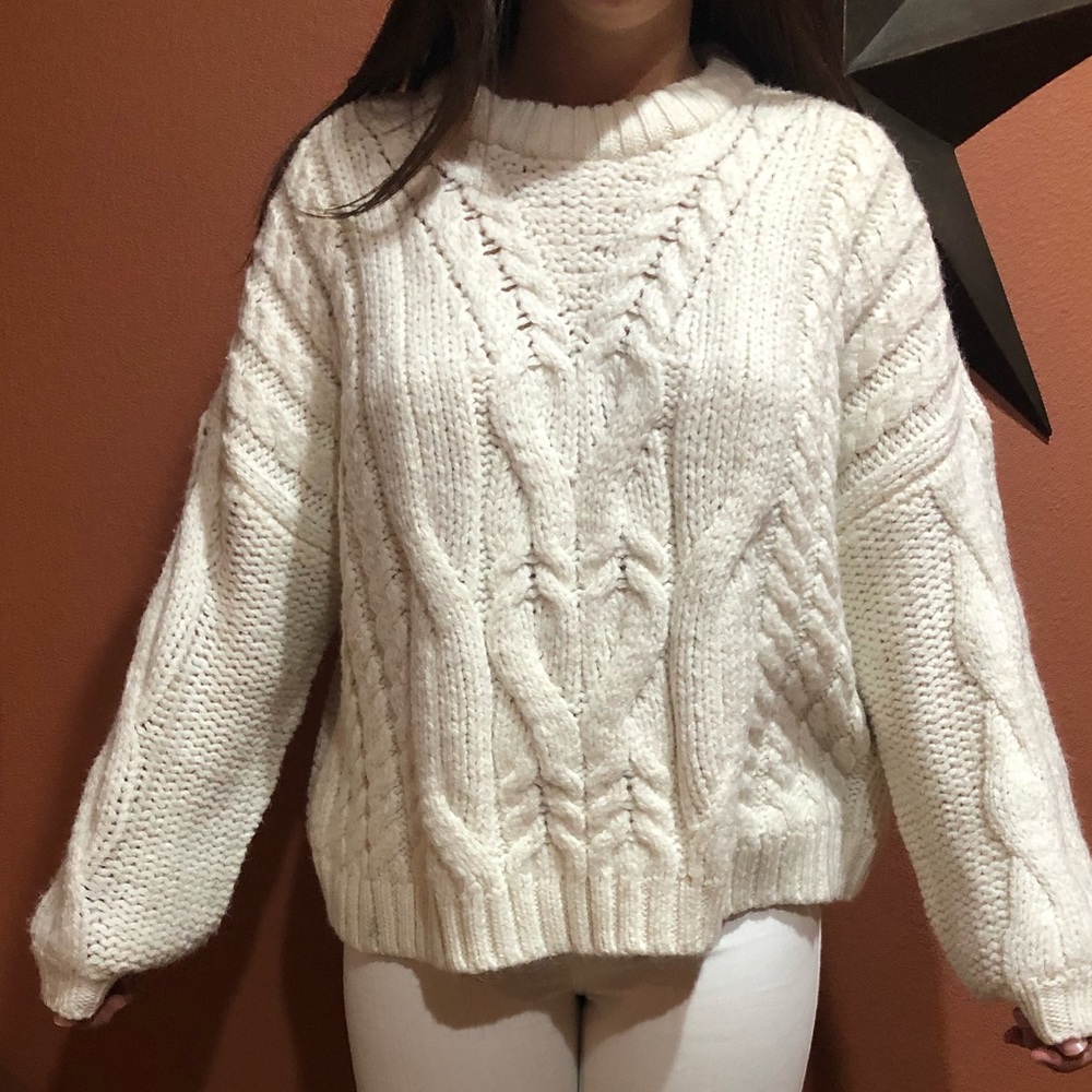 NWT Aerie white knit sweater